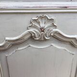 Louis XV style sideboard in cherry wood, revamped with Versailles parquet flooring