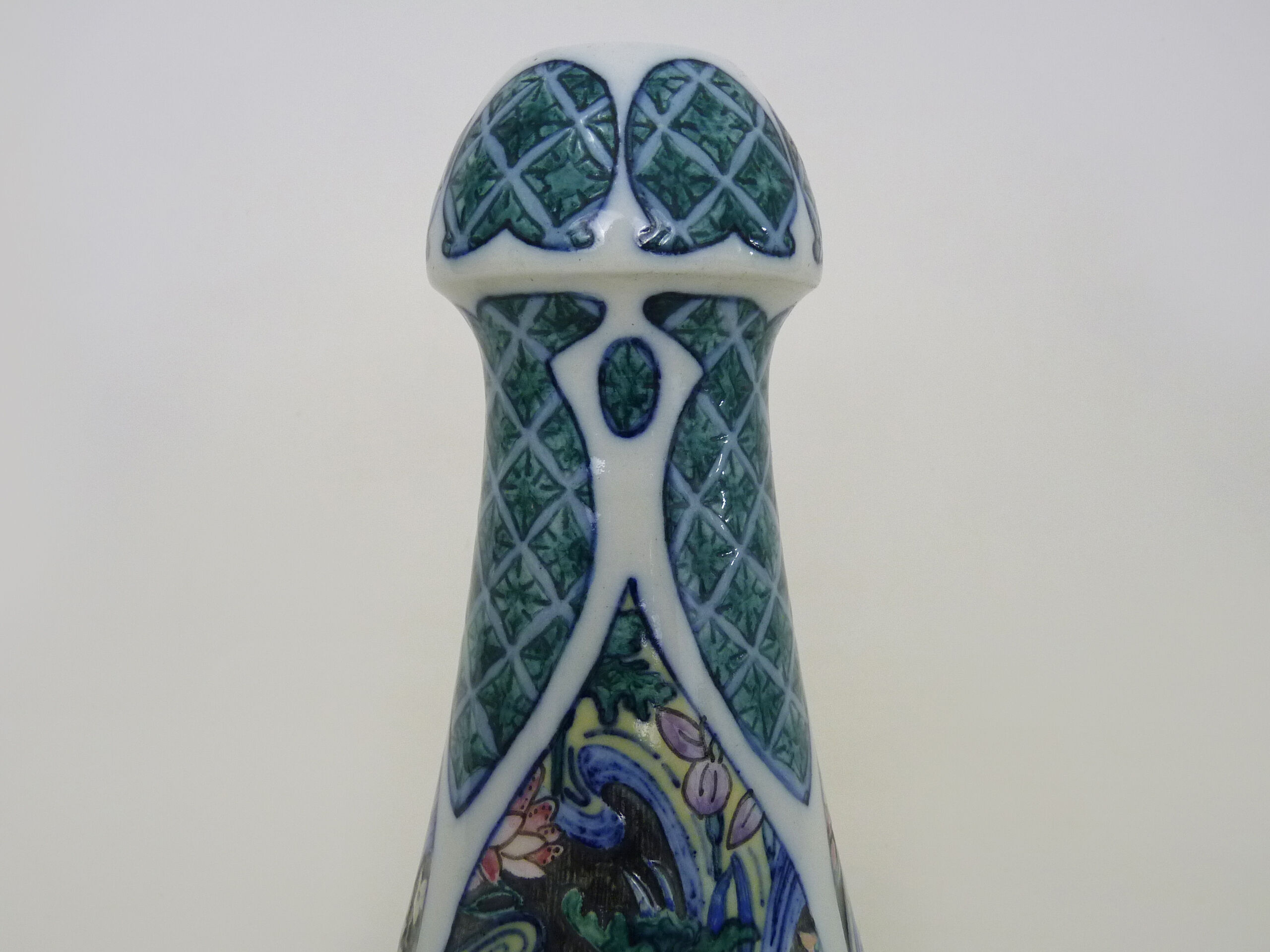 Art nouveau vase signed h gillieron floral decoration in earthenware