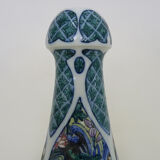 Art nouveau vase signed h gillieron floral decoration in earthenware