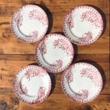 Set of 5 plates St Amandinoise model Iris