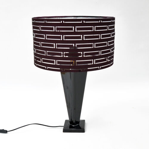 Lampe de table hollywood regency des années 70 avec un abat-jour ajouré, belgique