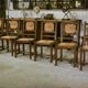 Set of 6 rustic oak chairs from the 1960s.