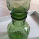 Carafe and 8 old glasses in bubble molded glass