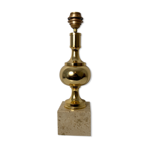 Pied de lampe travertin et acier