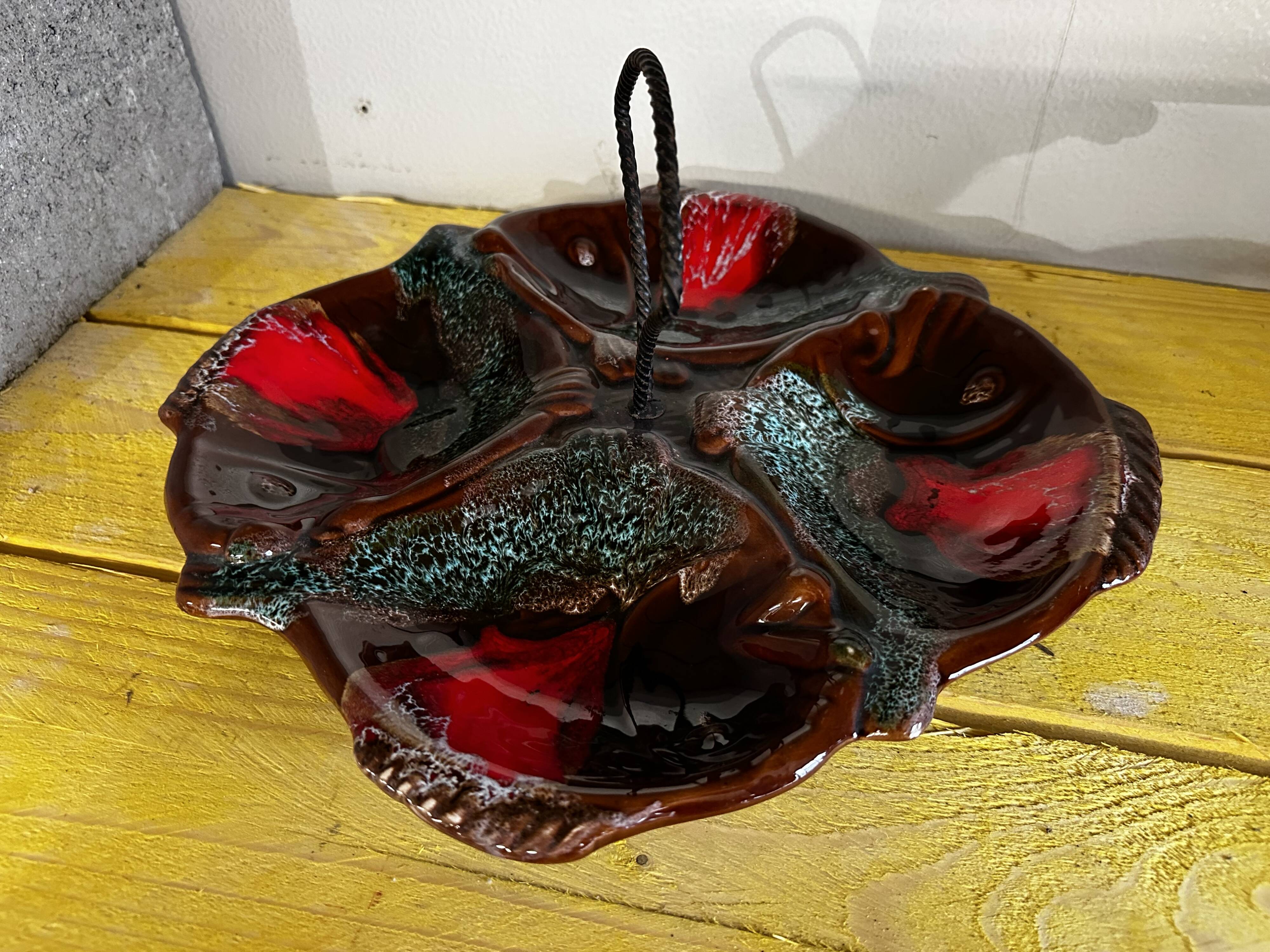 Vintage Vallauris Ceramic Hors d'oeuvre Serving Tray 33 x 33 cm