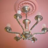 vintage 6-light chandelier, vintage suspension, ceiling lamp, interior decor
