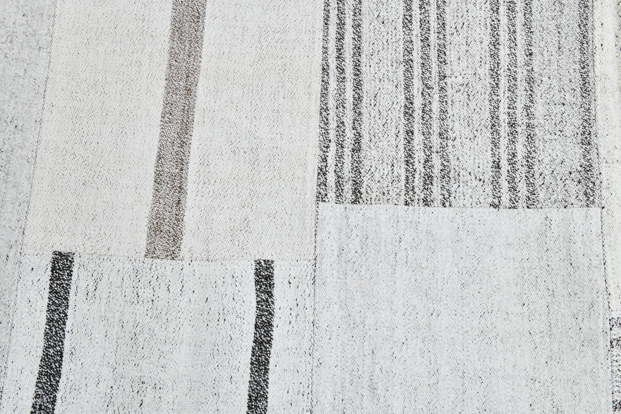 8x10 Contemporary White & Gray Solid Kilim Rug, 258x309Cm