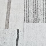 8x10 Contemporary White & Gray Solid Kilim Rug, 258x309Cm