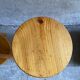Vintage tripod workshop stool in pitchpin with height-adjustable screws