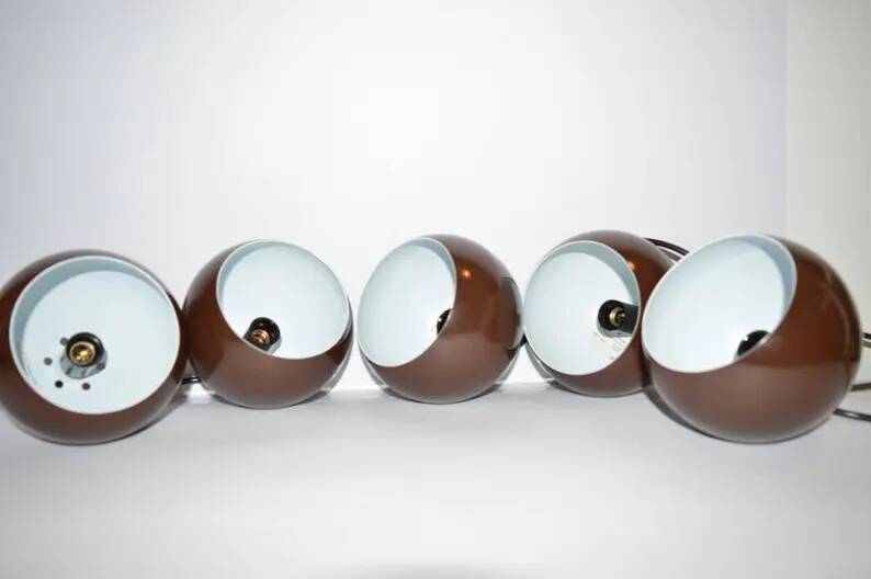 Set of 5 Mid-Century Design Ceiling Lamps Bubbles, E.S.Horn, Denmark, 1970s