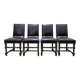Suite de 4 chaises de style Louis XIII en cuir
