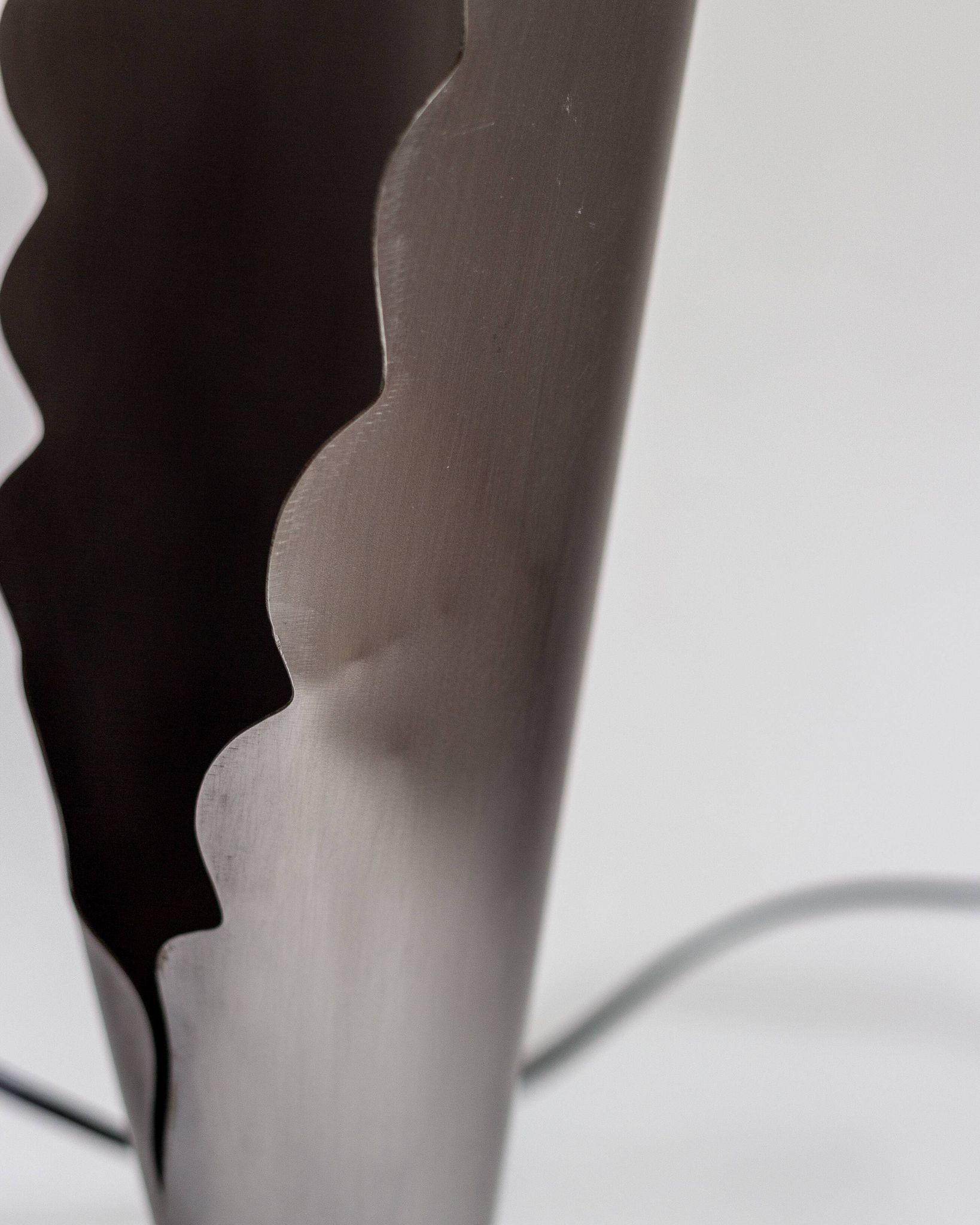 Pair of brushed steel lamps⎮60s, 70s