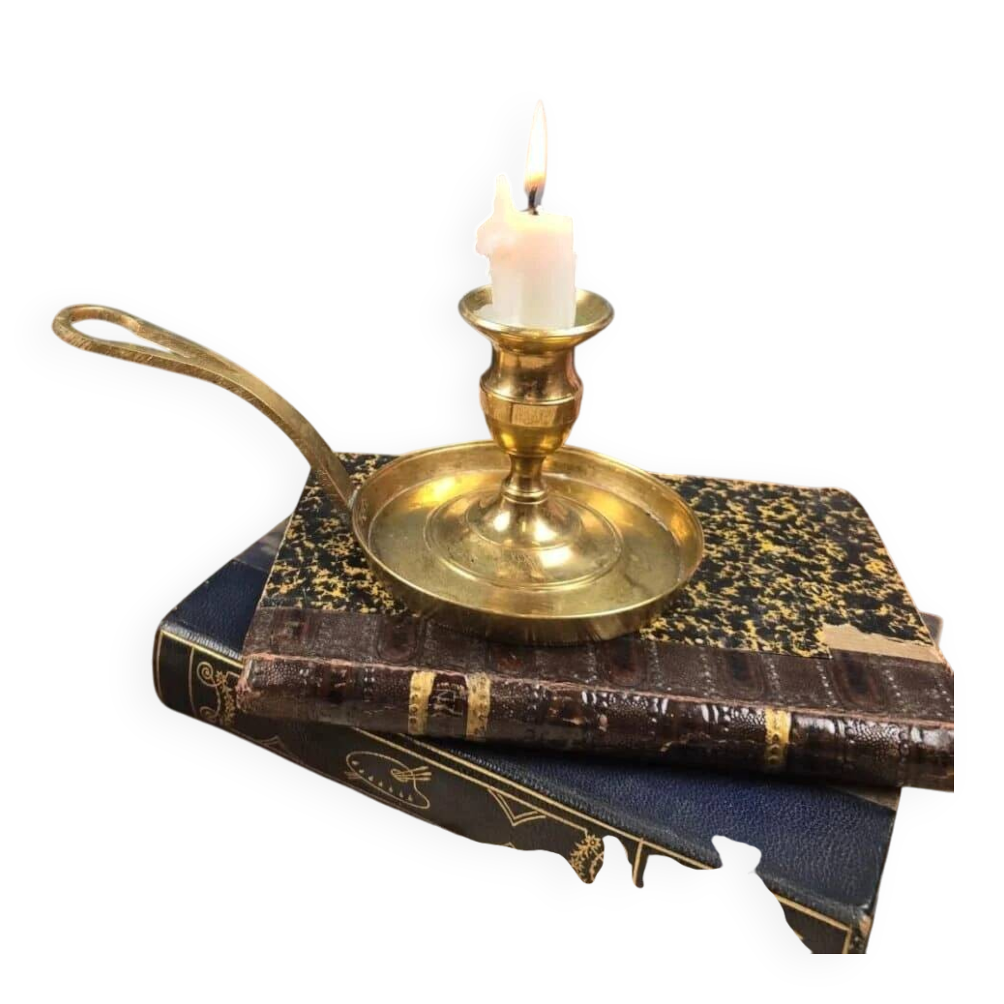 Vintage brass cellar rat, geometric handle in Art Deco style.
