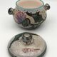 Vintage candy jar in enameled ceramic from Vallauris with thistle decoration