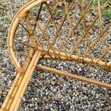 Rattan basket bed 90x190 vintage 1960