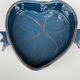 Small "Heart" dish or large blue glazed ceramic catchall.