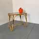 Vintage Bohémien Rattan Bamboo and Glass Side Table from Rohé Noordwolde,