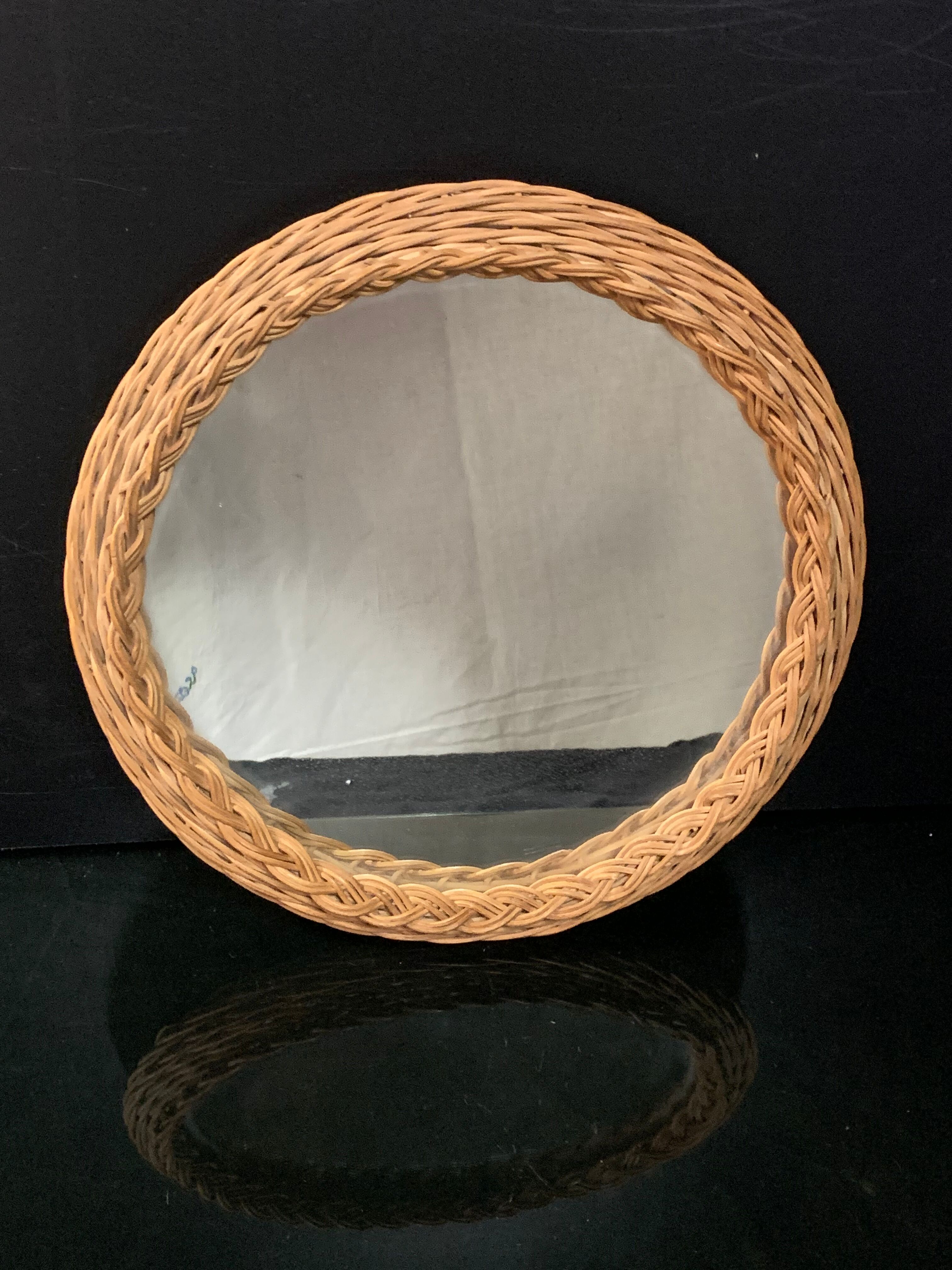 Vintage wicker mirror