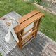 Garden armchair in wood and vintage folding linen canvas