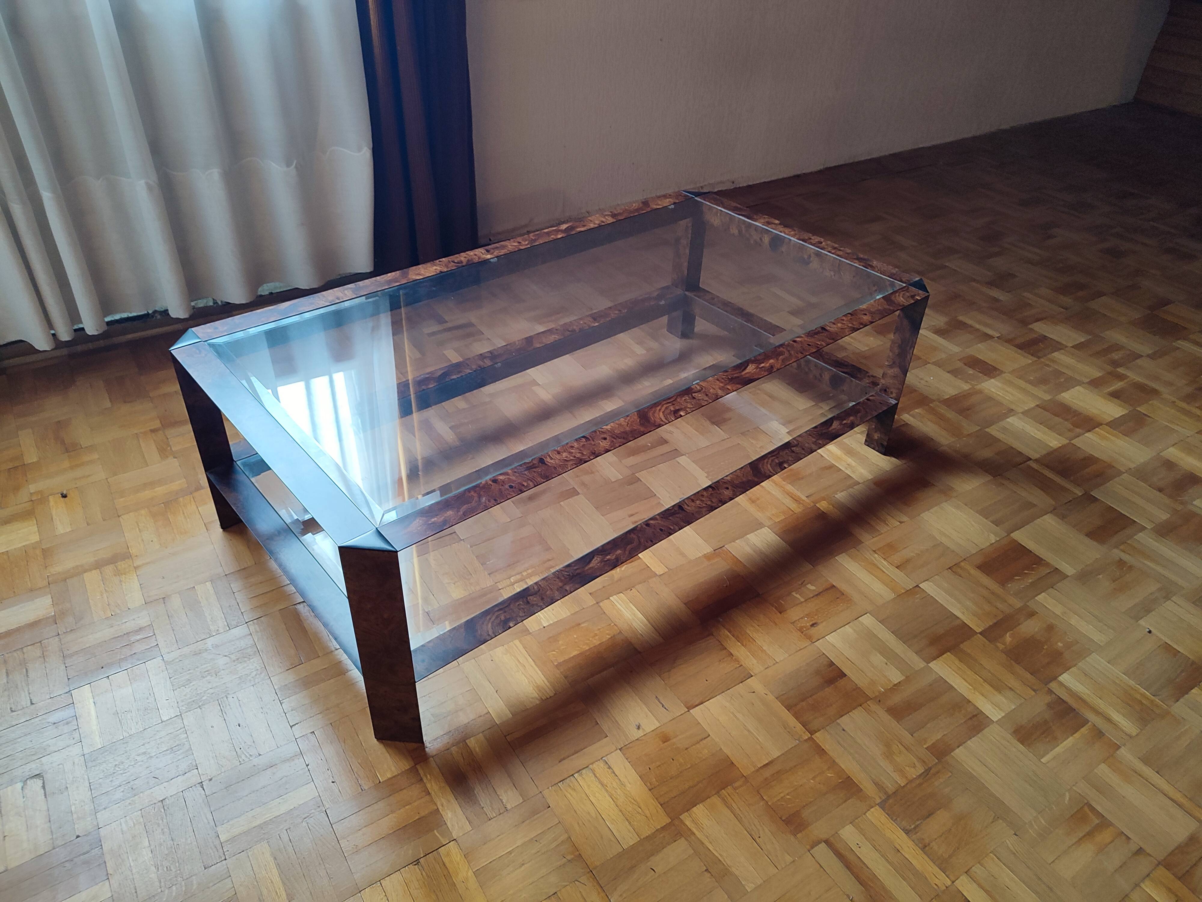 vintage elm burl coffee table