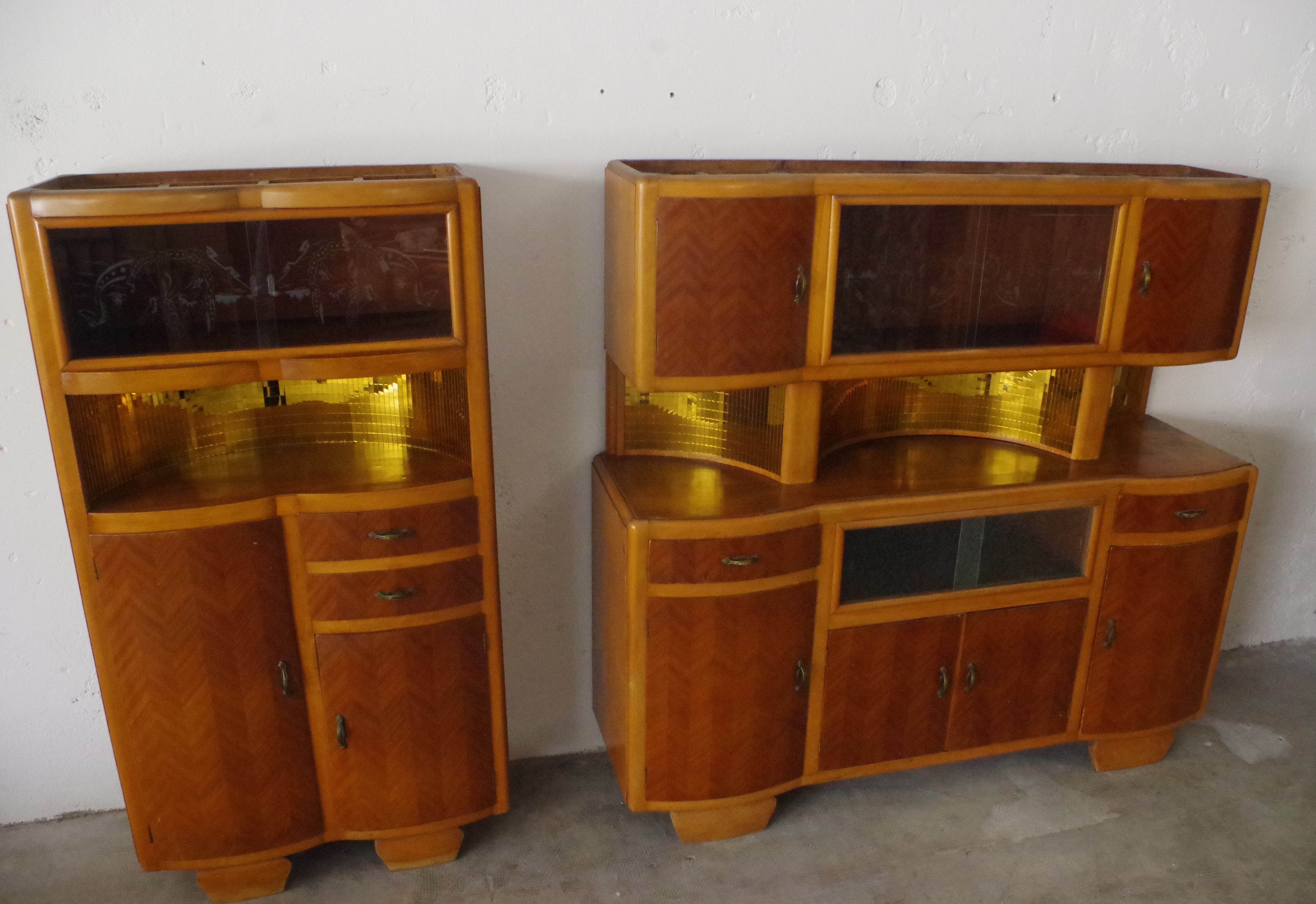 China buffets en Beech, 1950s, Set of 2