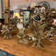 Paire de lustre decor de roses dorées