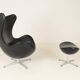 Early Egg Chair and Ottoman by Arne Jacobsen, Denmark, 1960s