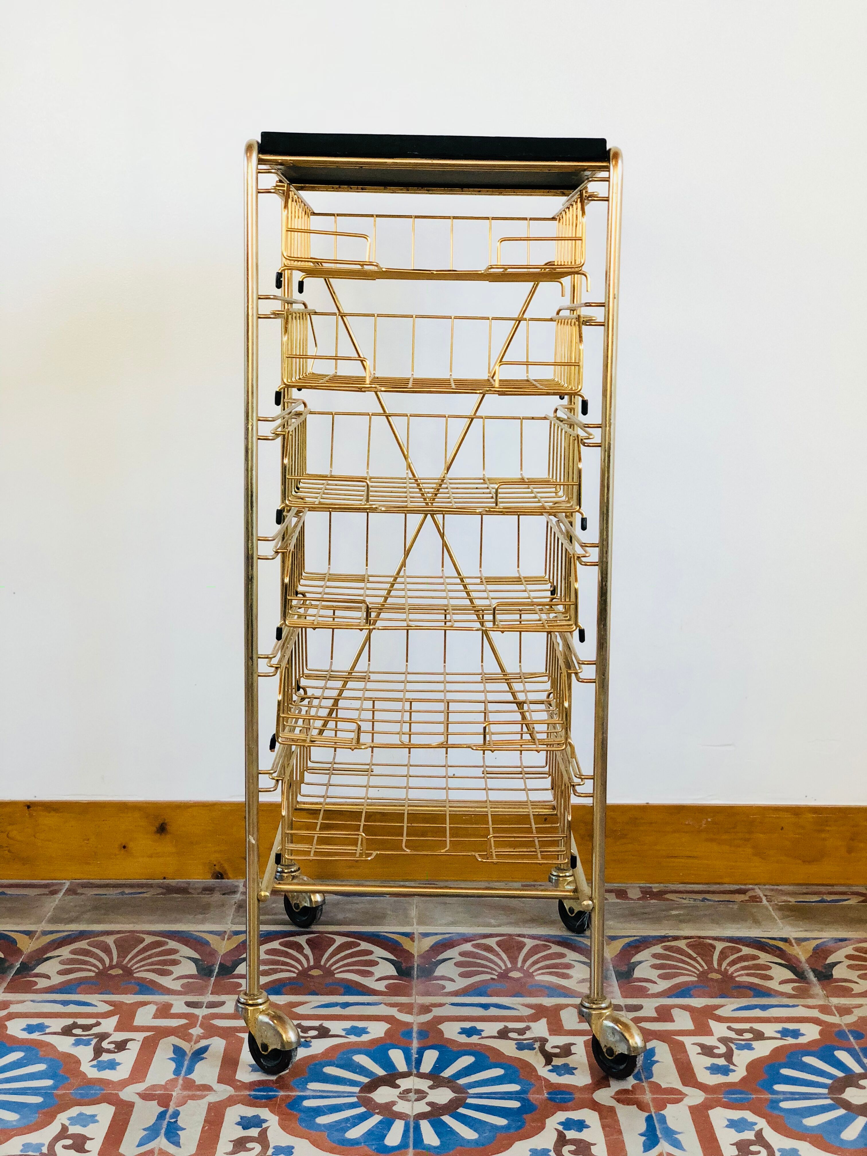 1950 Golden brass paper serving