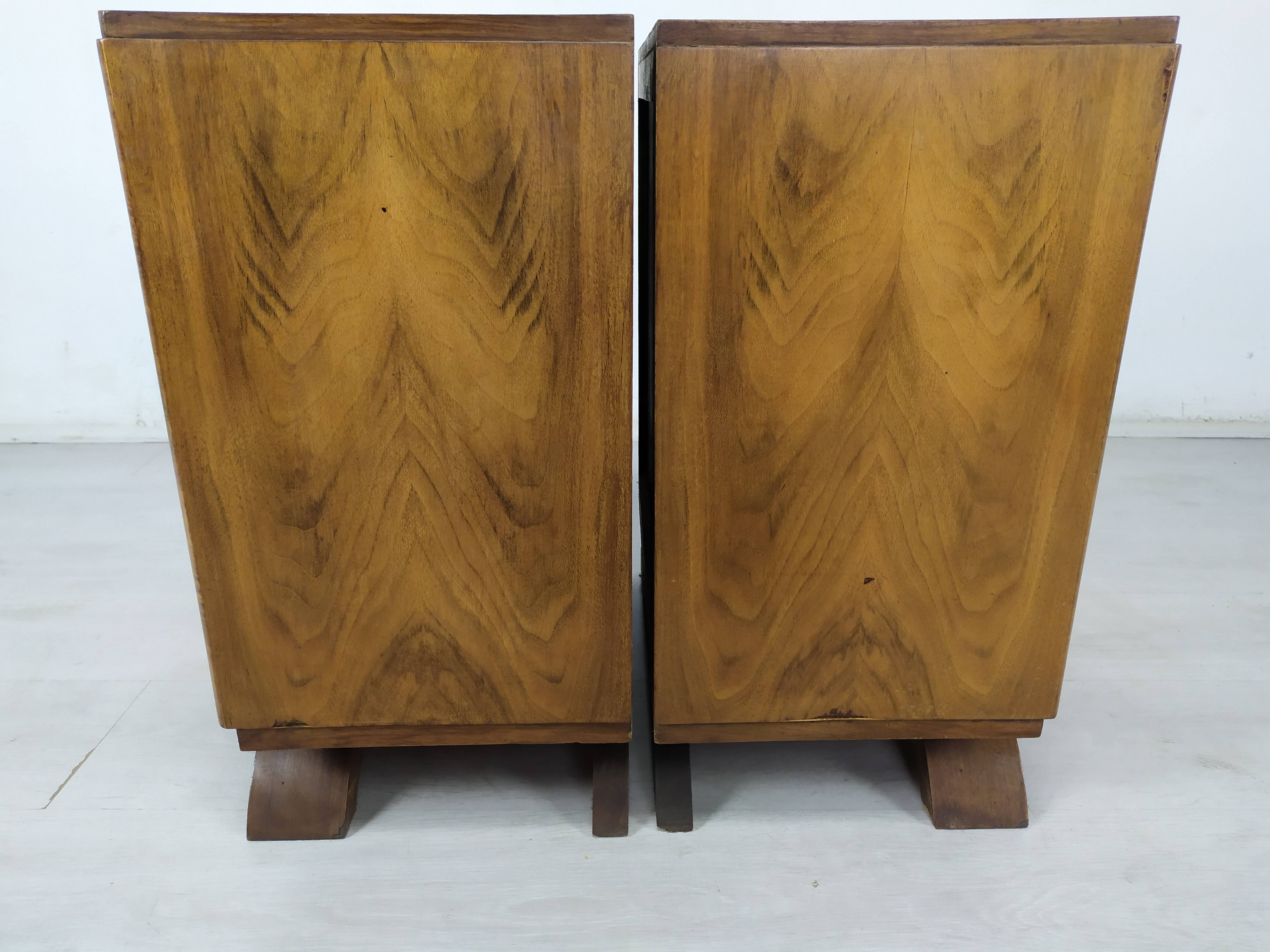 Pair of art deco bedside tables