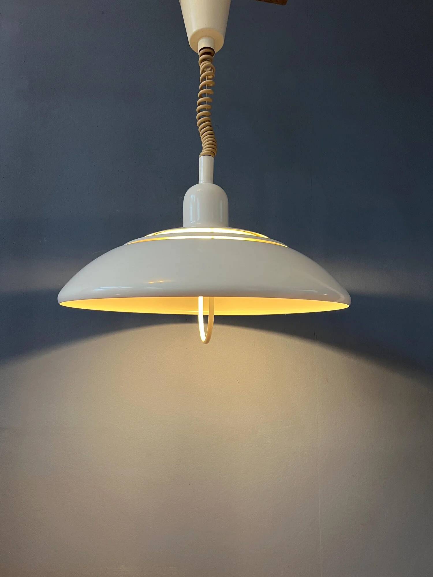 Vintage mid-century beige Dijkstra pendant lamp
