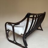 Two-seater rattan bench