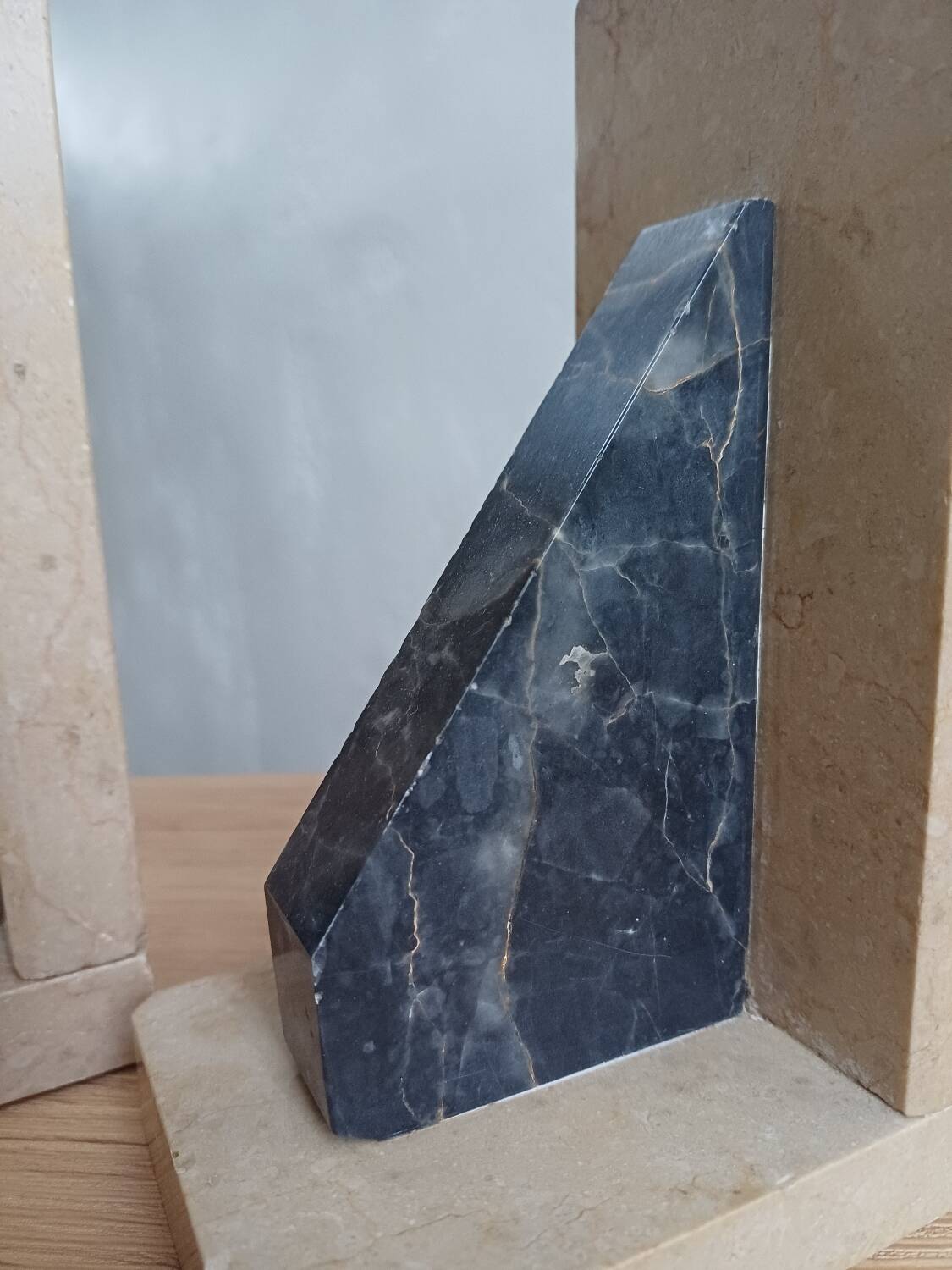 2 Stone Bookends – Art Deco Minimalist Design, France, c. 1930s–1950s