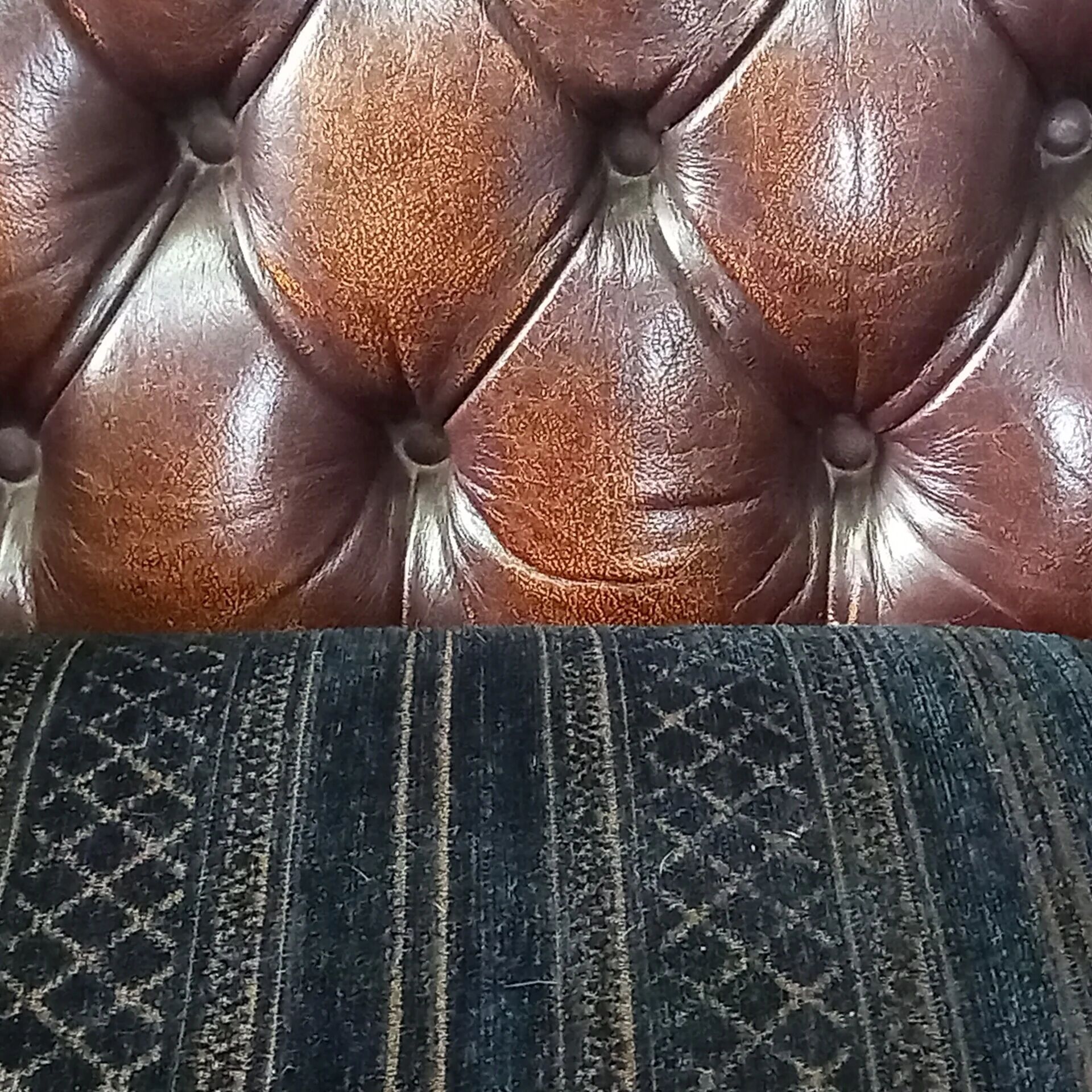 2x Chesterfield wingback armchair
