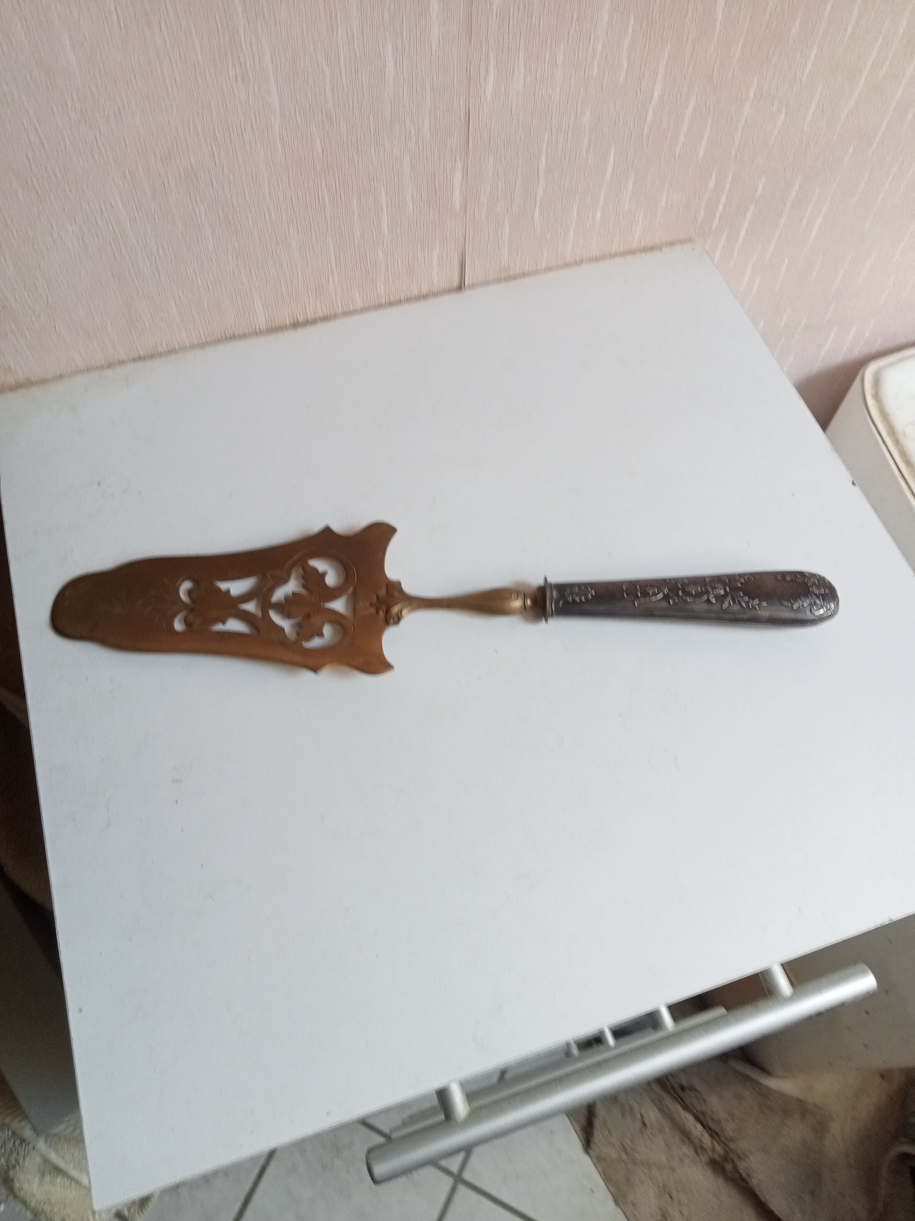 Pie peel XIXth in filled silver and vermeil