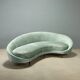 Vintage fabric and beech sofa, Italian design from the 1950s.