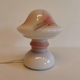 Table lamp in white opaline glass with coloured decorations