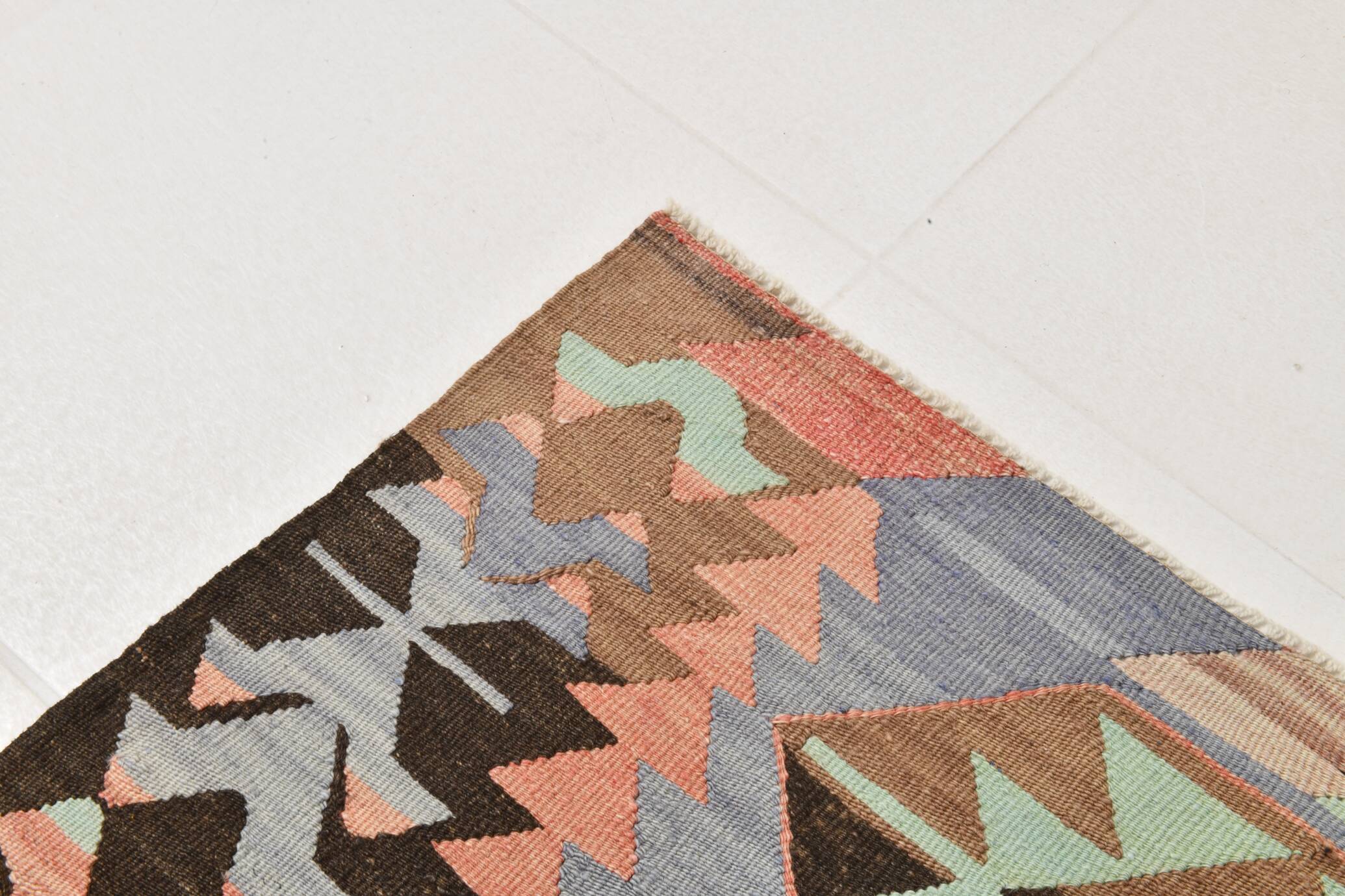 5x10 Geometric 58s Antique Kilim Rug, 168x313Cm
