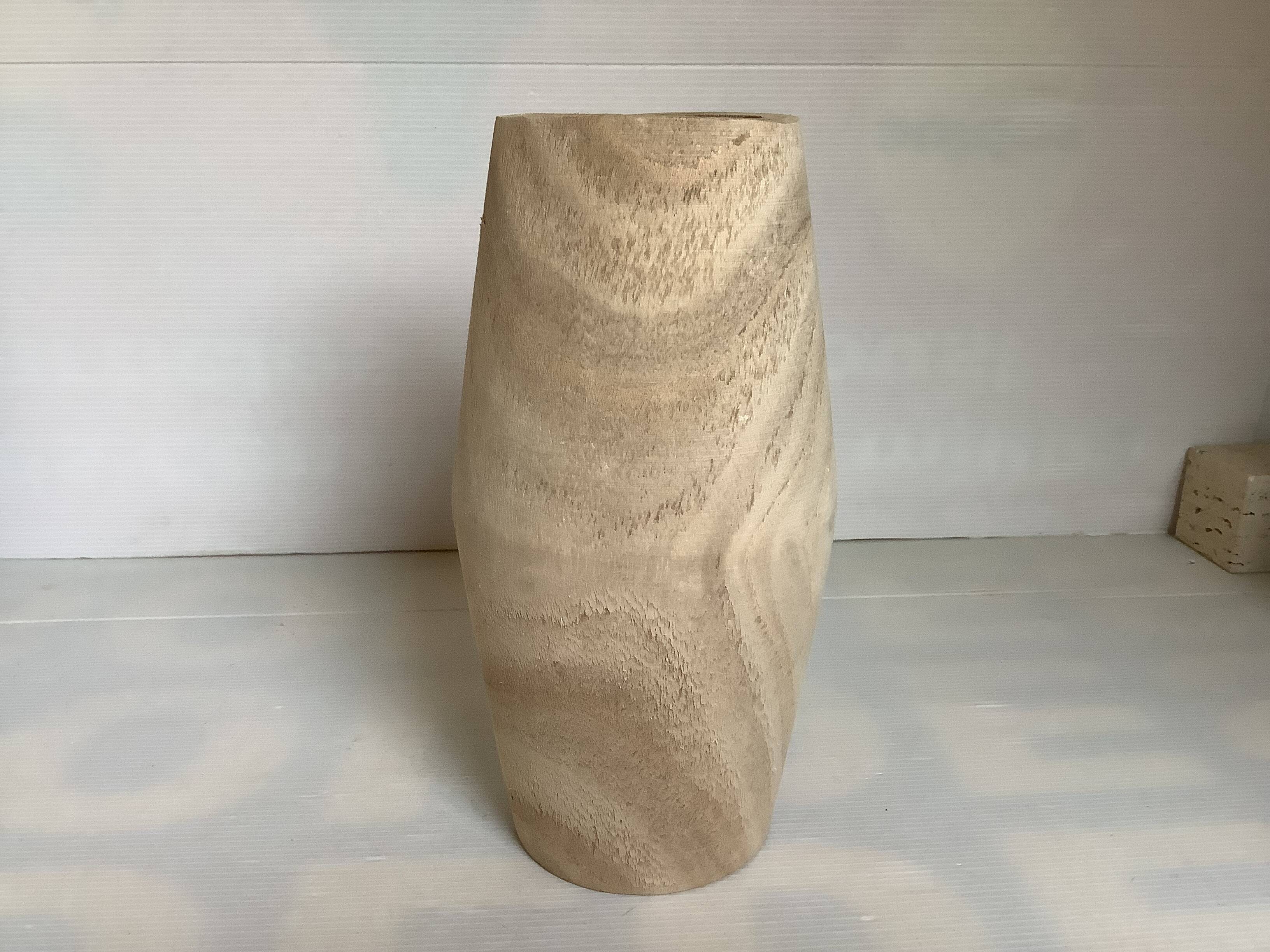 Light wooden vase