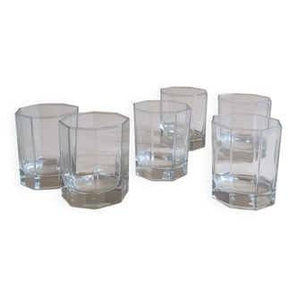 Set of 6 octagonal glasses
