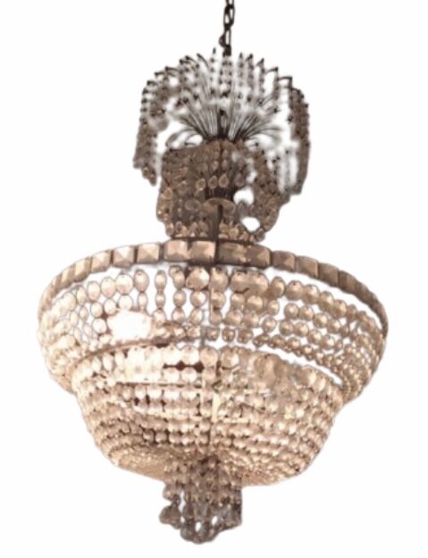 List in crystal and bronze of the 20s, balloon crystal chandelier