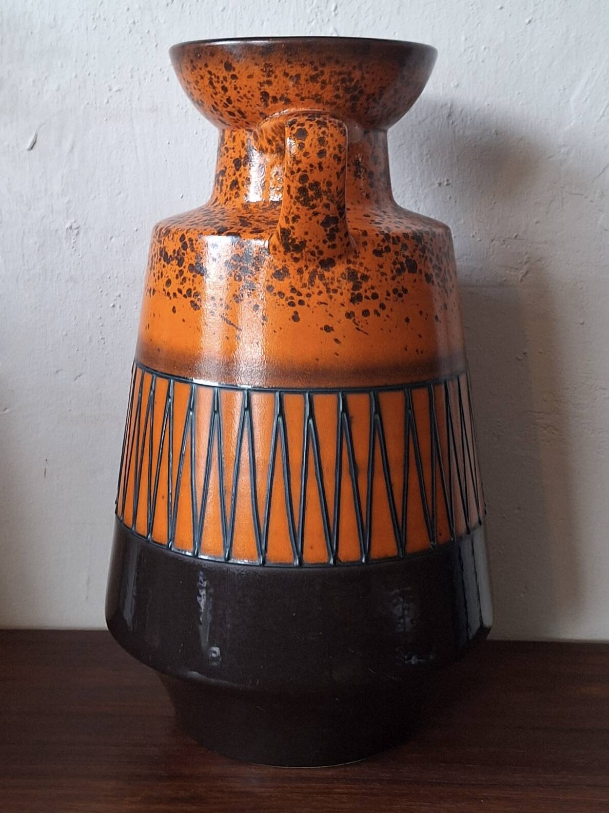 Large vintage Brutalist ceramic floor vase, 1970s