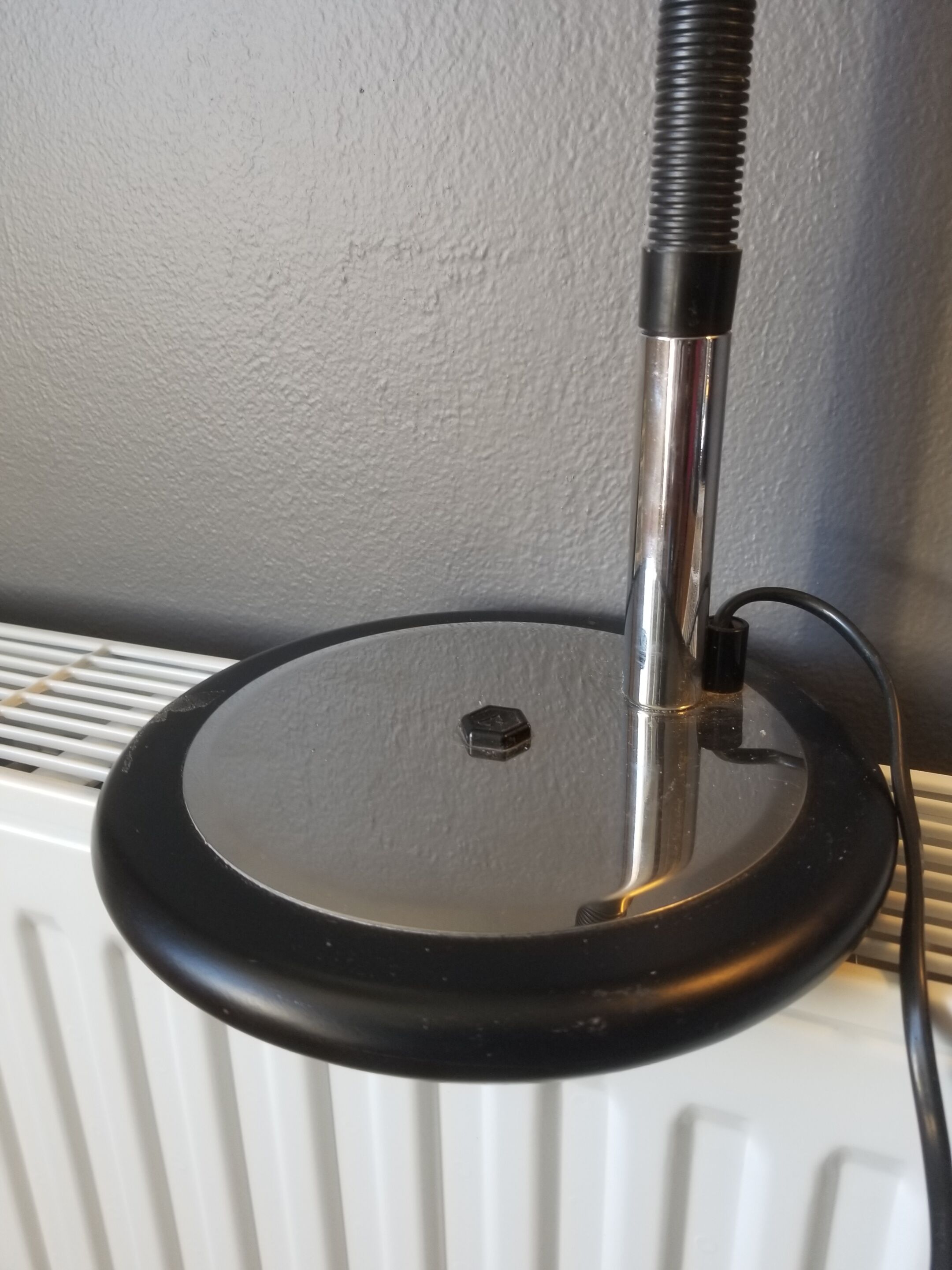 Large vintage chrome table lamp Aluminor - Rare XXL format - 70s