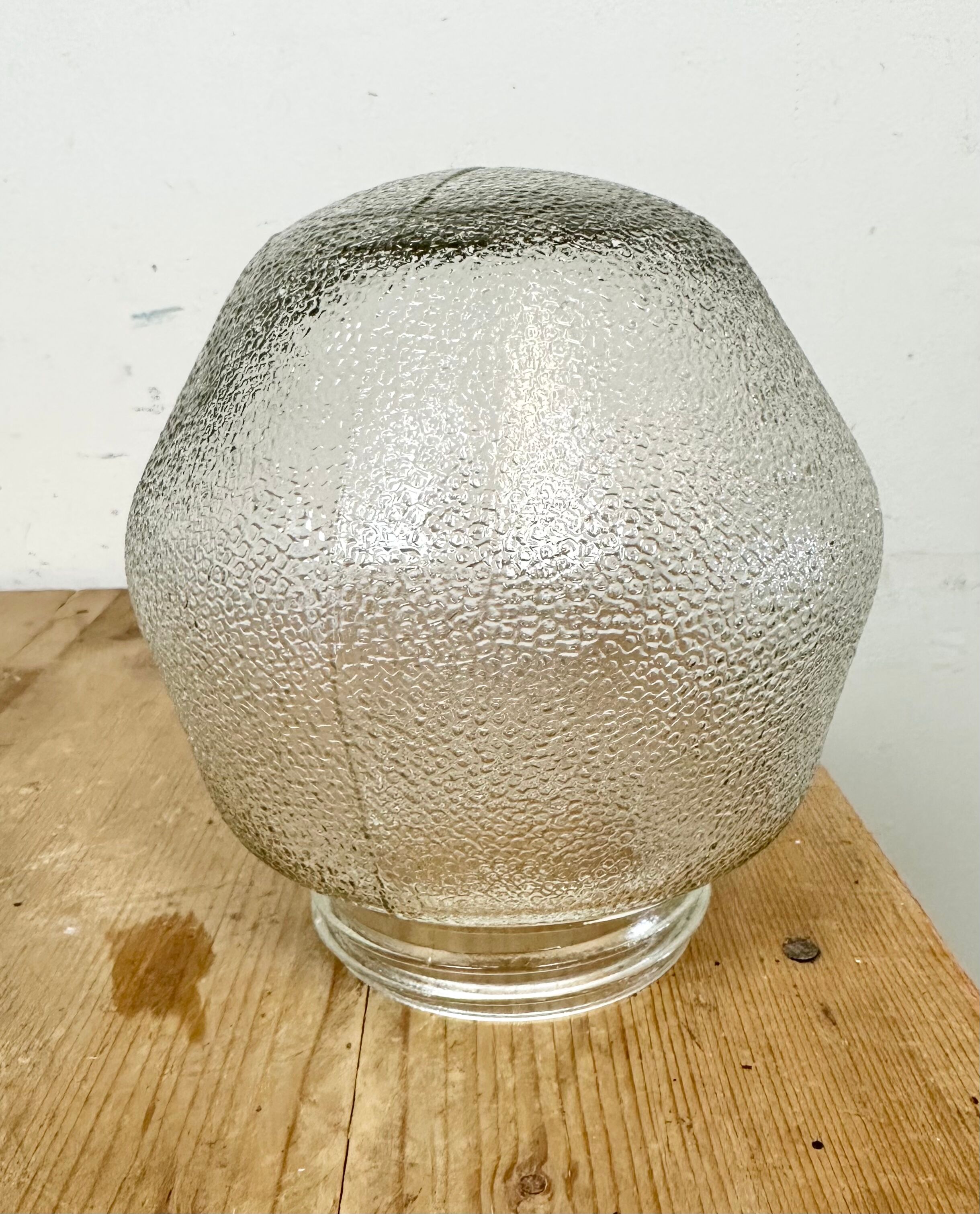 Vintage White Porcelain Pendant Light with Frosted Glass, 1970s