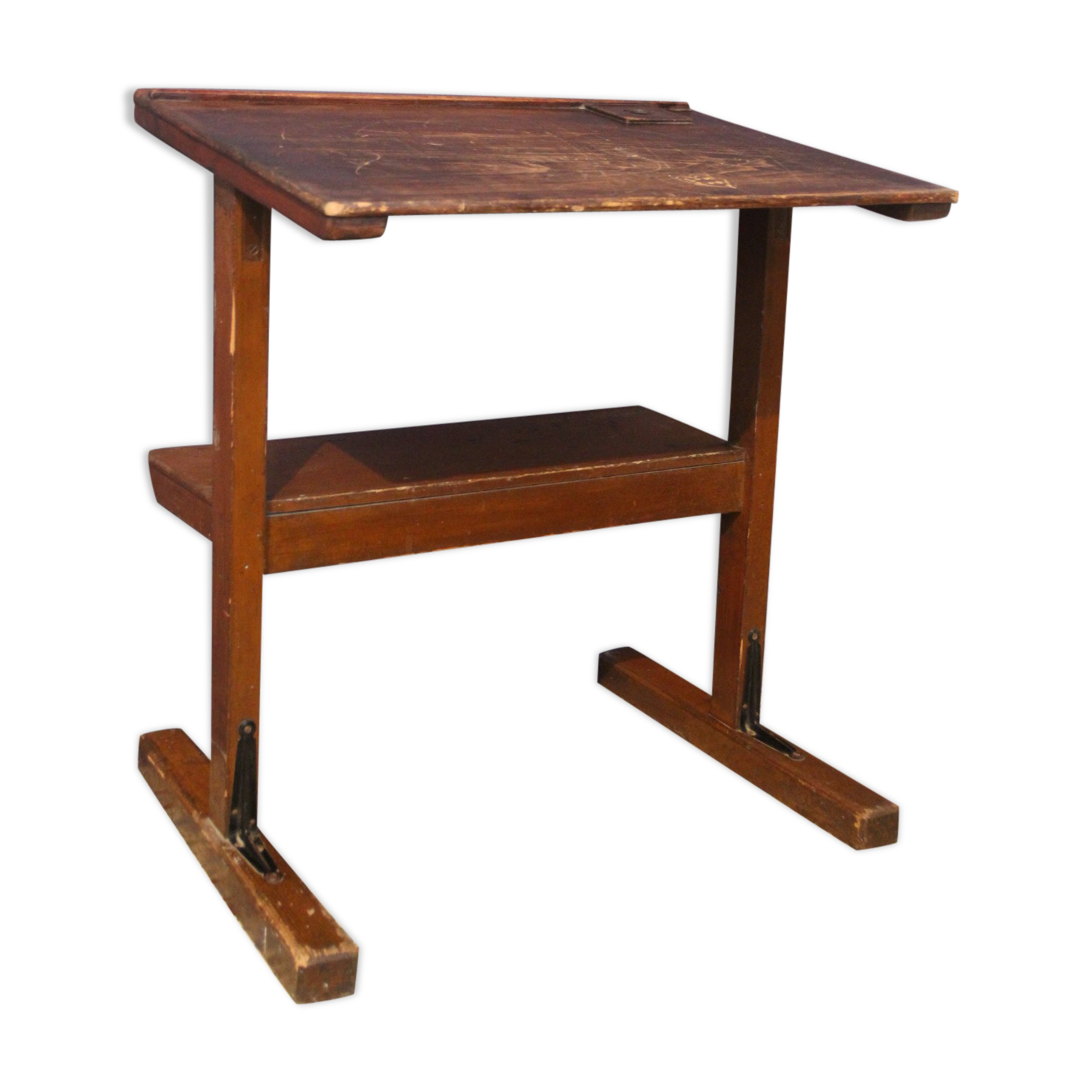 Pupitre d'écolier en bois