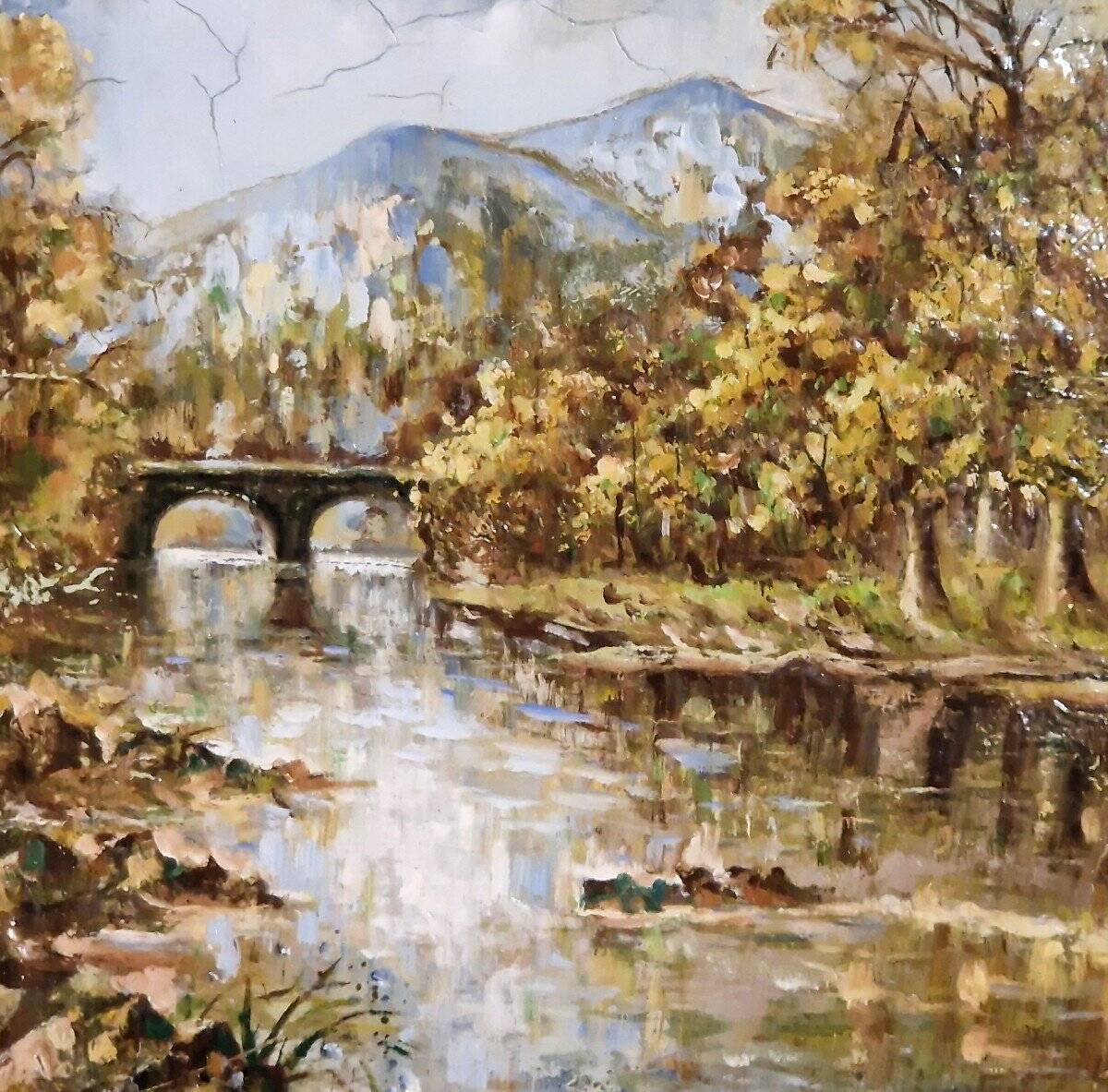 mountain valley painting