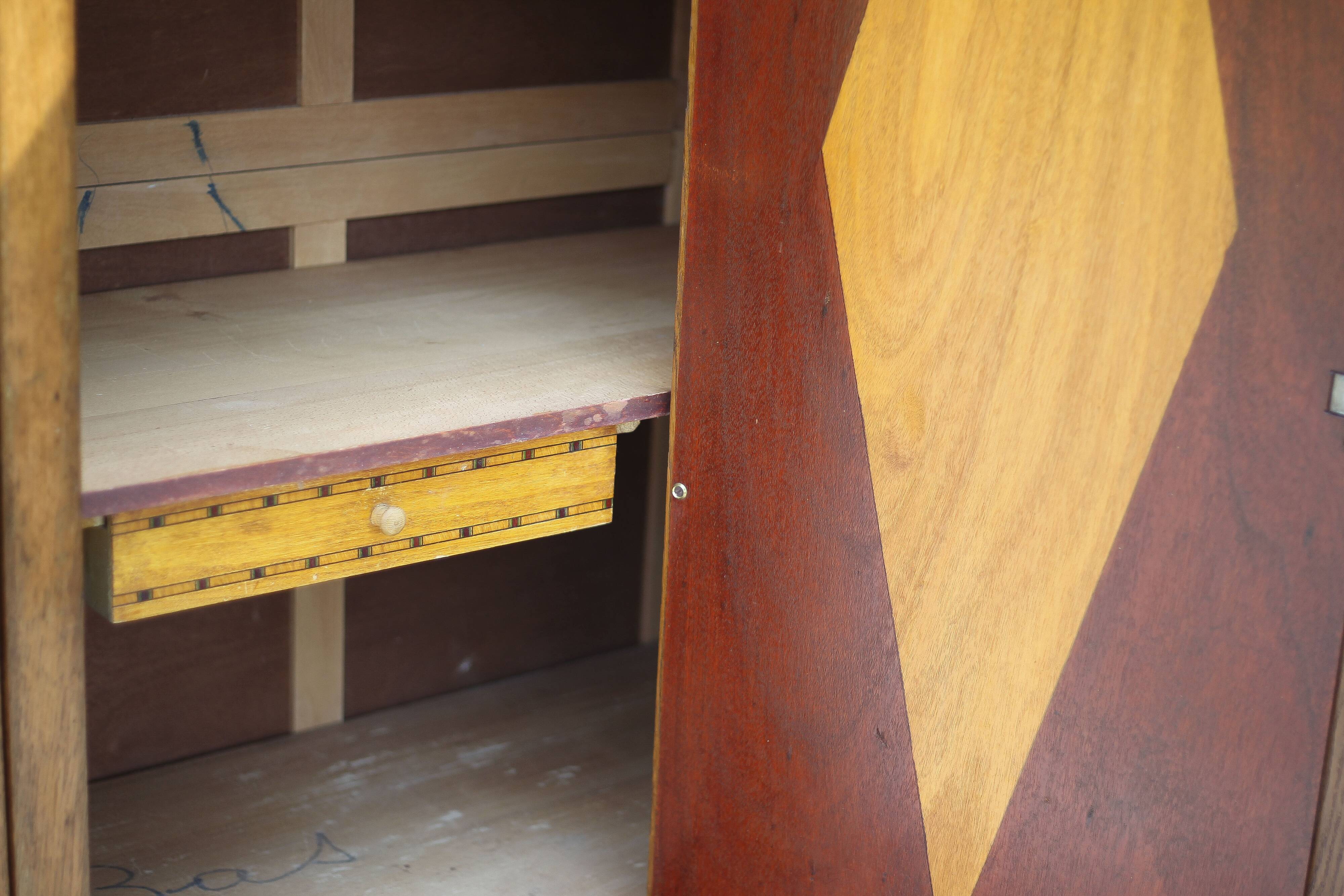 Art deco cabinet, wooden cabinet, vintage storage unit