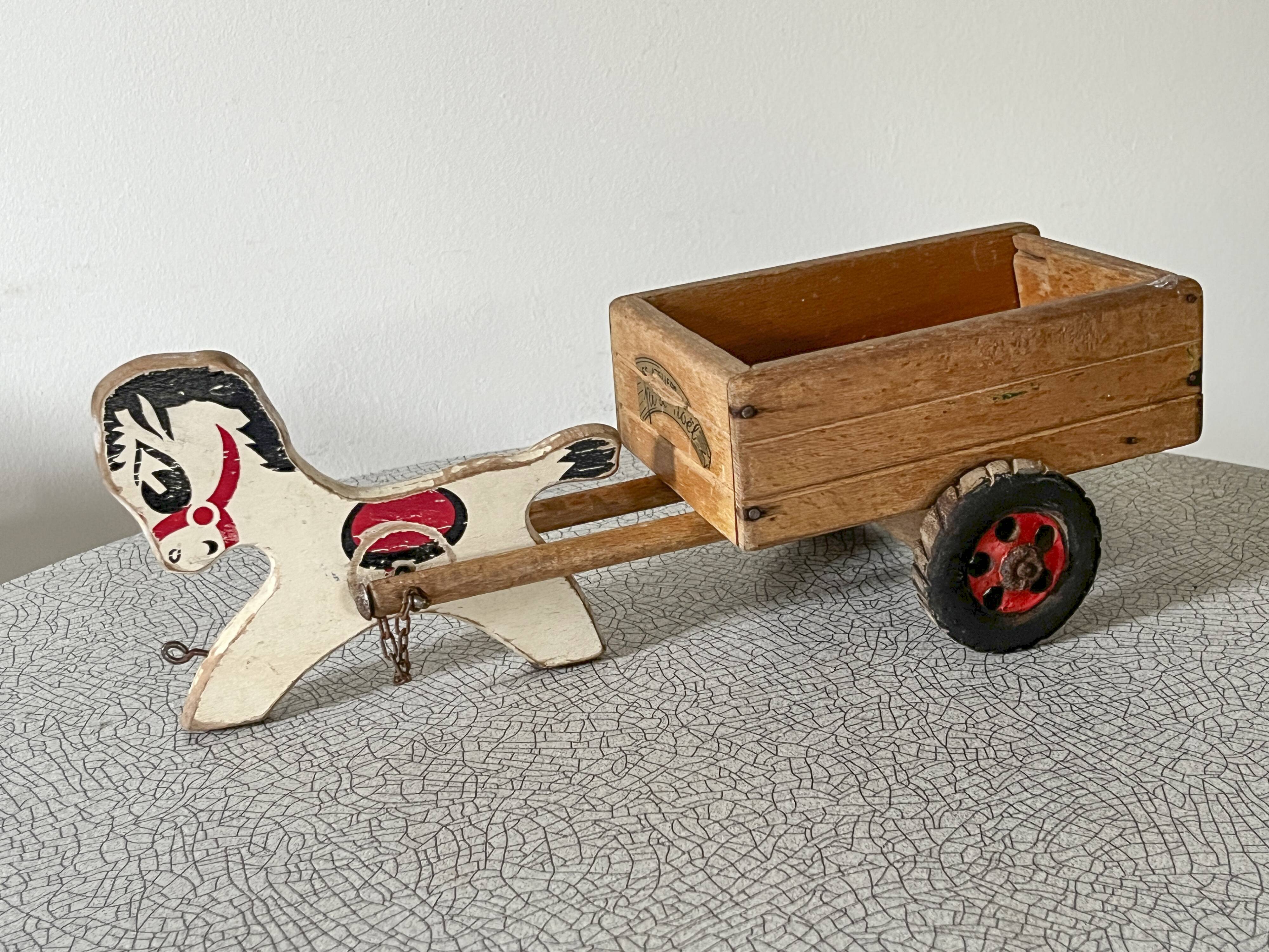Pull-along toy, "SANTA'S WORKSHOPS", antique toy
