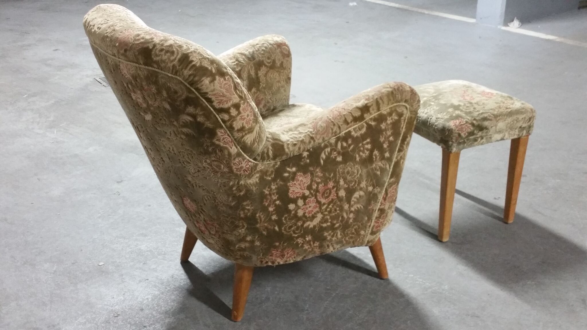 Pair of armchairs flower 50s