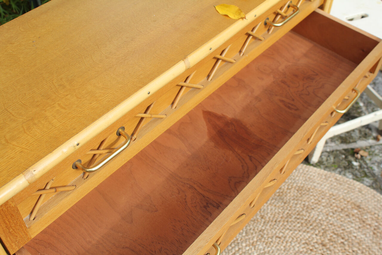 Vintage rattan bookcase