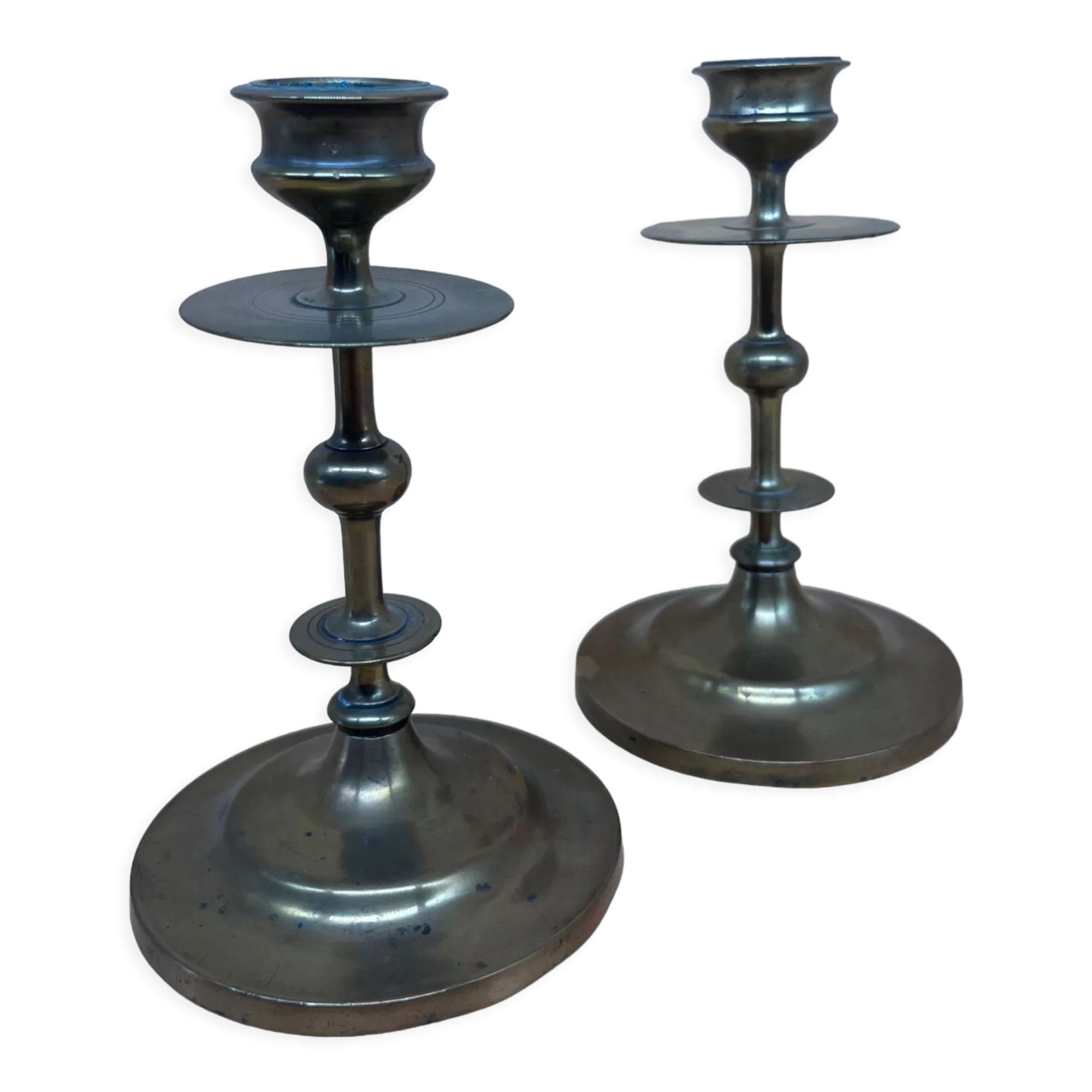 Pair of brass candle holders